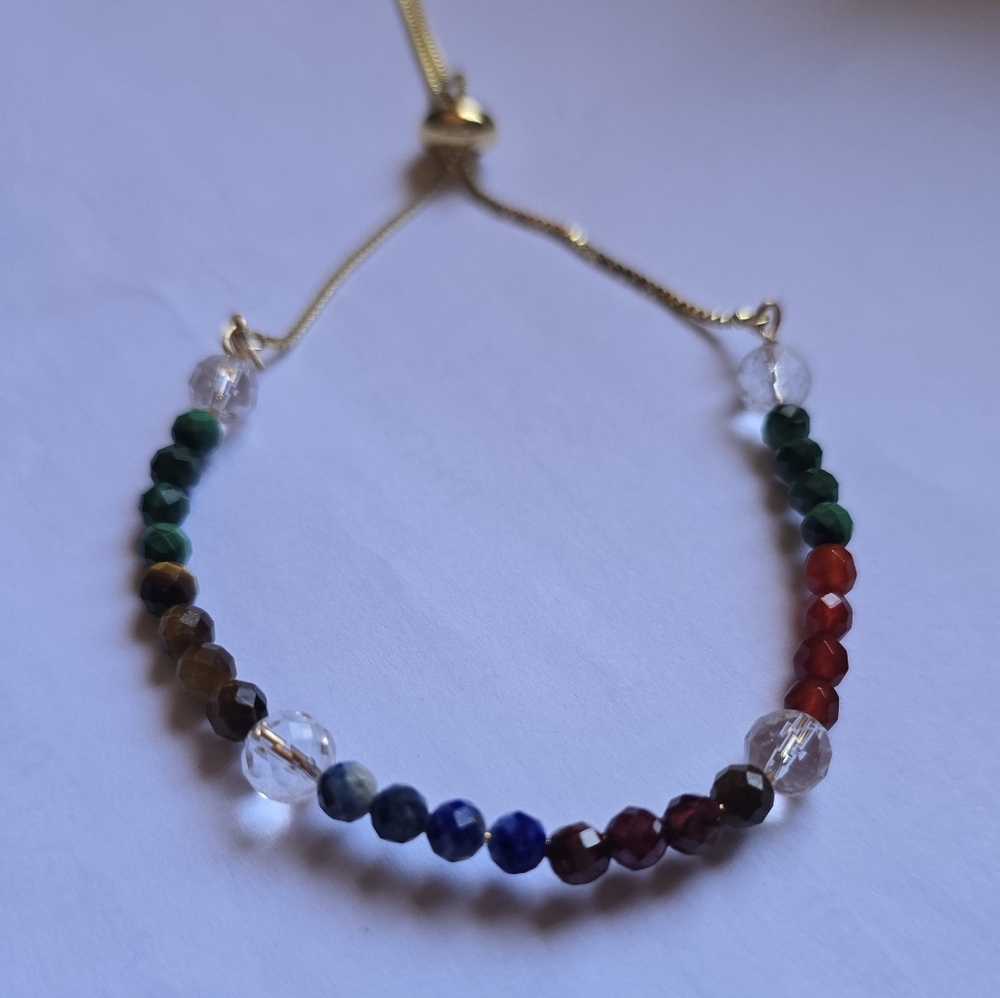 Multicolor Beaded Faceted Bracelet Stones.
